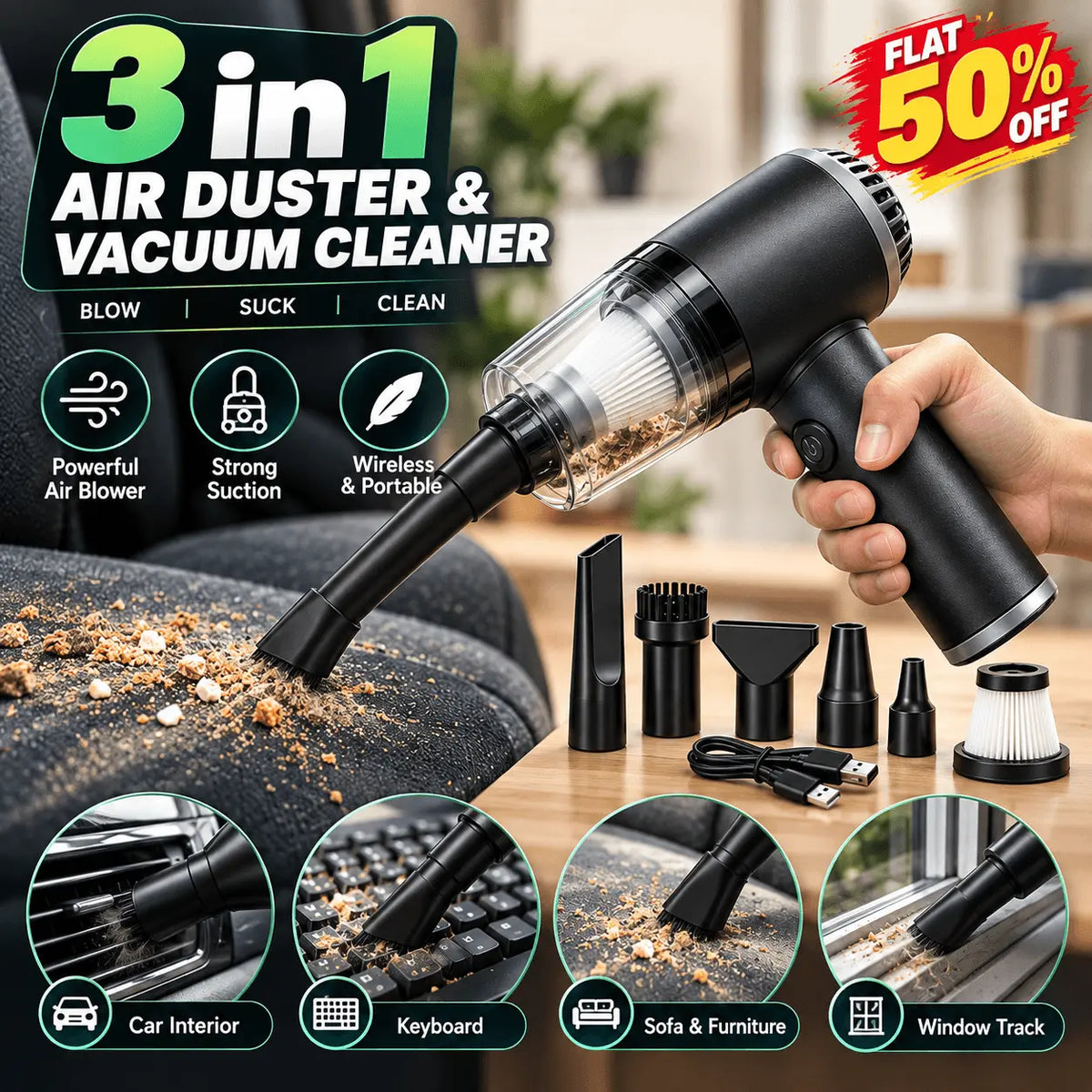 Powerful Vacuum Cleaner – (50% OFF Today)