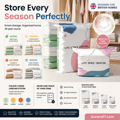 🧳Vacuum Storage Bags – Press & Seal (PACK OF 5)