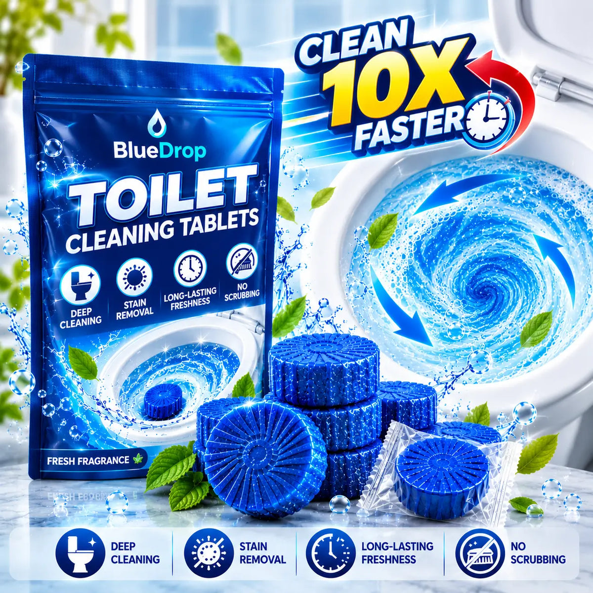 BlueDrop Toilet Cleaning Tablets - 50% OFF🔥