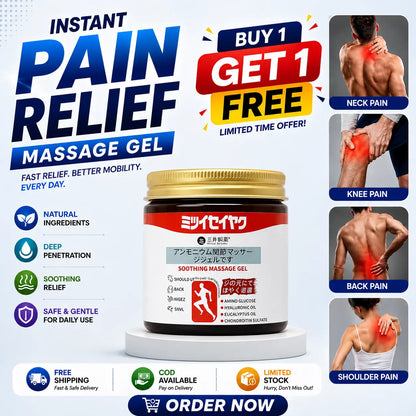 Japanese Instant Pain Relief Massage Gel (Buy 1 Get 1 Free)