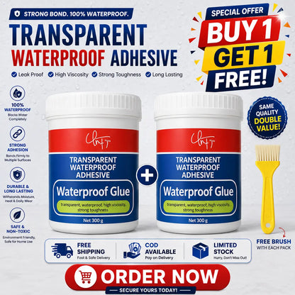 Transparent Waterproof Glue + Free Brush 🔥- Buy 1 Get 1 Free