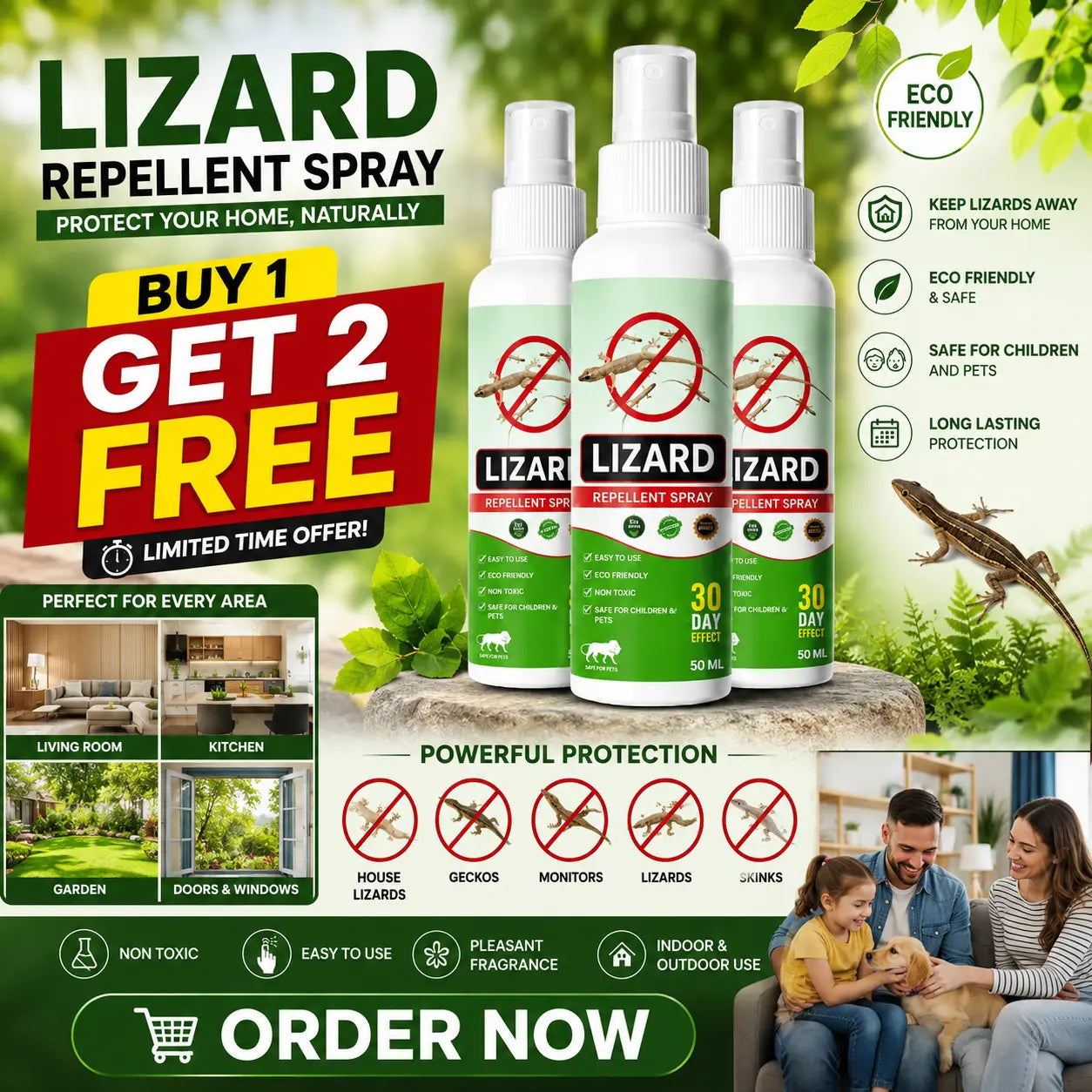 Lizard Repellent Spreay (Buy 1 Get 2 Free)