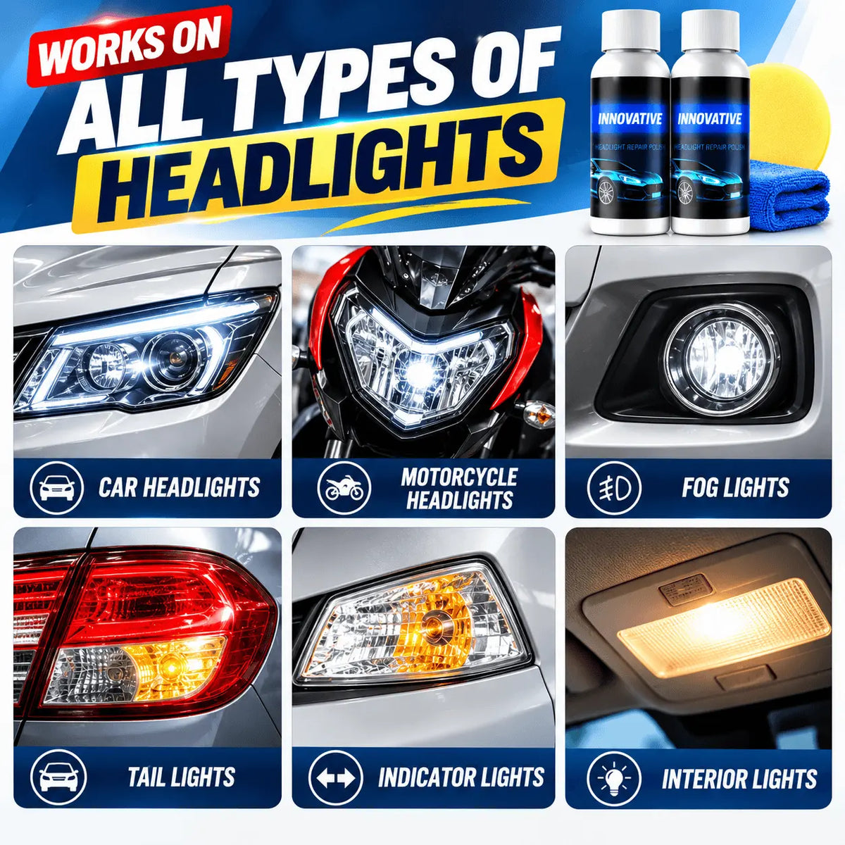 Innovative Headlights Repair Polish - Buy 1 Get 1 Free 🔥
