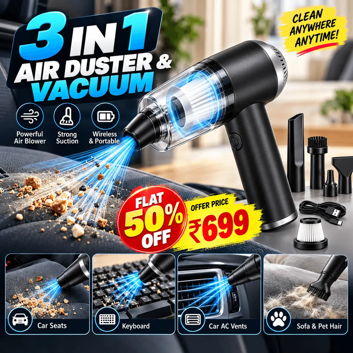 Powerful Vacuum Cleaner – (50% OFF Today)