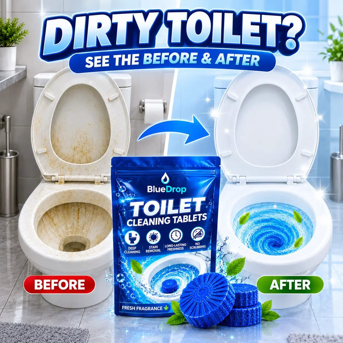 BlueDrop Toilet Cleaning Tablets - 50% OFF🔥