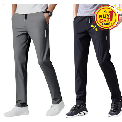Premium Lycra Men's Track Pants | Black and Grey (Buy 1 Get 1 free)